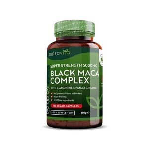 Nutravita Black Maca Complex Root 5000mg UK 180 Vegan Capsules