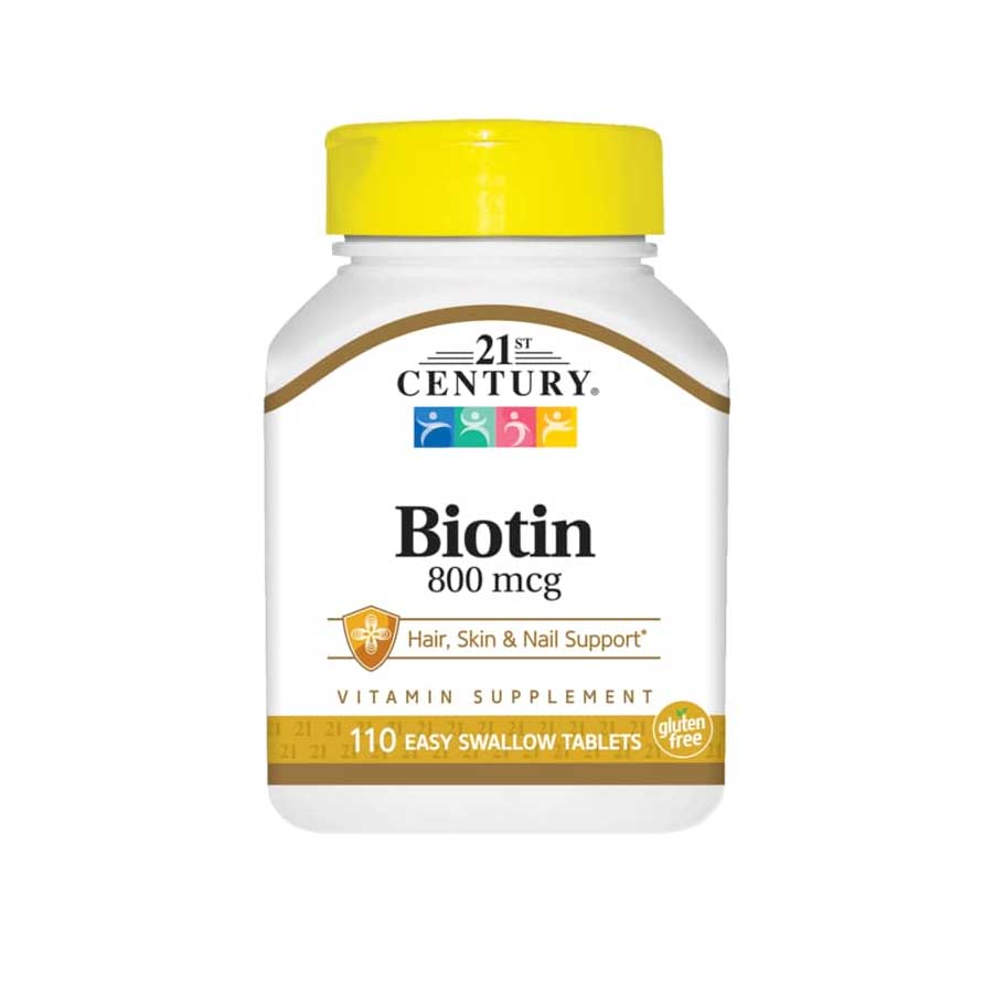 21st Century Biotin 800mcg Maximum Strength 110 Tablets