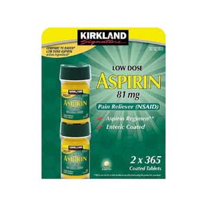 Kirkland Low Dose Aspirin 81mg  Pain Reliever 365 Tablet
