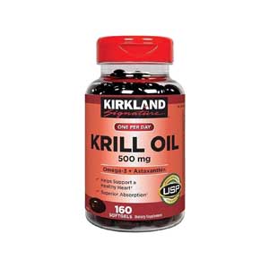 Kirkland Krill Oil 500mg Omega 3 + Astaxanthin 160 Softgel