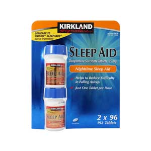 Kirkland Sleep Aid 25mg (Doxylamine Succinate) Nighttime Sleep Aid 192 Tablet