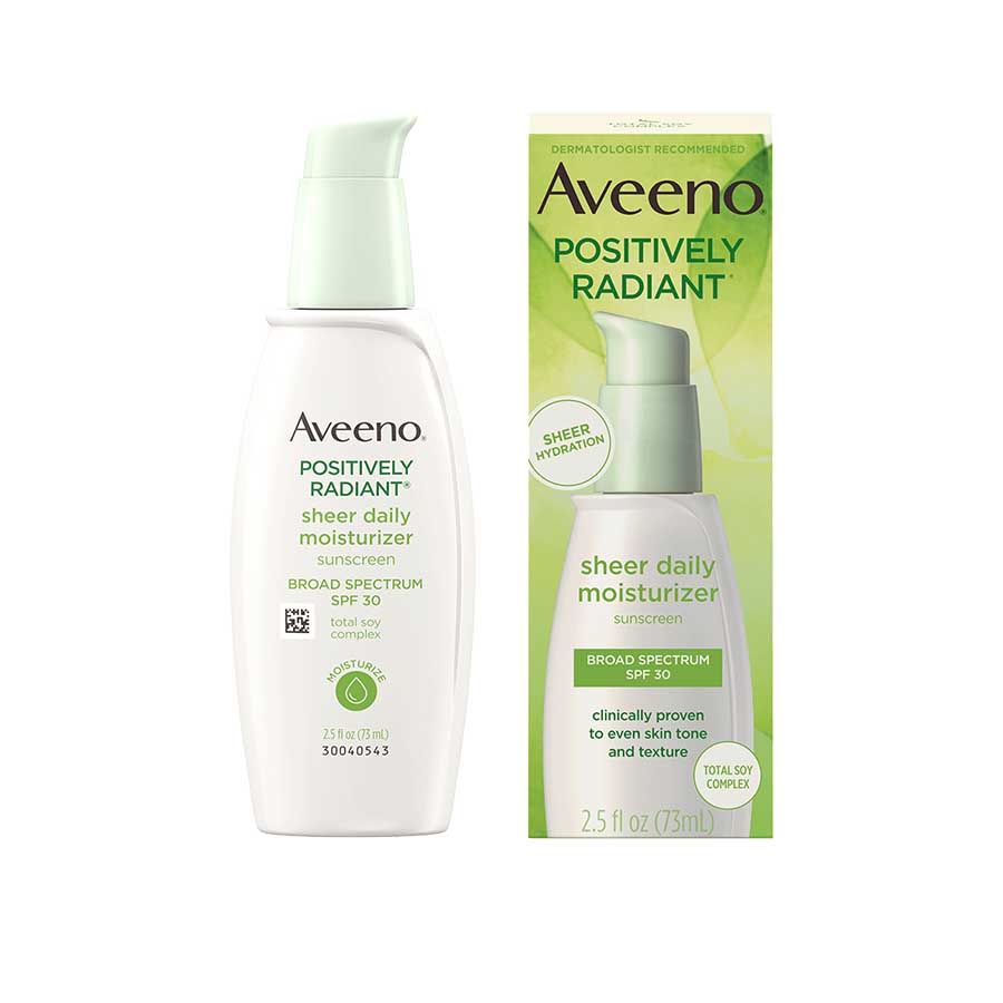 Aveeno Positively Radiant Sheer Daily Moisturizing SPF 30 Sunscreen 75ml